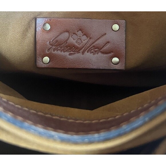 Patricia Nash Saddle Bag Tan European Map London Genuine Leather Crossbody Purse - Picture 10 of 16